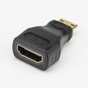 Rocstor Premium HDMI to HDMI Mini Adapter - F/M - 1 Pack - 1 x HDMI Female Digital Audio/Video - 1 x Mini Type C HDMI Male Digital Audio/Video - Gold Connector - Black - Adapter