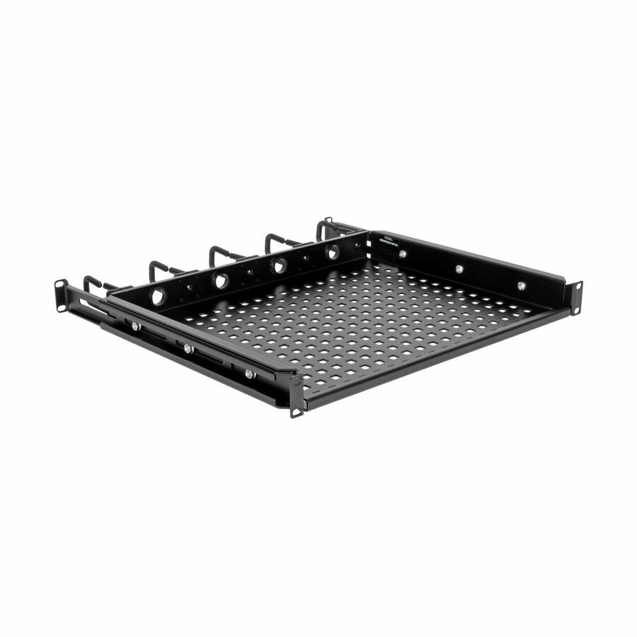 Tripp Lite by Eaton SmartRack Cantilevered Steel Rack Shelf - 1U Vented Integrated Cable Rings 14.2 in. Deep Holds up to 50 lbs (22.2 kgs)