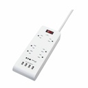 Eaton Tripp Lite Series 6-Outlet Surge Protector with 4 USB Ports (4.2A Shared) - 15 ft. (4.57 m) Cord, 5-15P Plug, 900 Joules, White