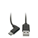 Eaton Tripp Lite Series USB-A to USB-C Cable, Right-Angle USB-C, USB 2.0, (M/M), 3 ft. (0.91 m)
