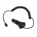 Eaton Tripp Lite Series Dual-Port USB Car Charger with 30W Charging - USB-C (18W) QC 3.0, USB-A (12W), Coiled 6 ft. (1.83 m) USB-C Cable, Black