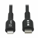 Eaton Tripp Lite Series USB-C to Lightning Sync/Charge Cable (M/M), MFi Certified, Black, 3 m (9.8 ft.)