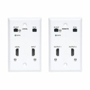 Eaton Tripp Lite Series HDMI over Cat6 Extender Kit, Wallplate, 4K 60Hz, HDR, Dual Output, IR, PoC, 230 ft., TAA