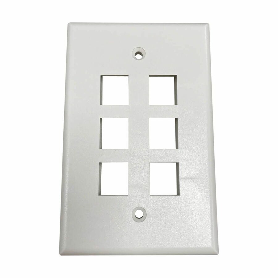 Eaton Tripp Lite Series Safe-IT 6-Port Single-Gang Keystone Wall Plate, Antibacterial, Ivory Matte, TAA