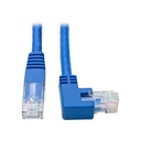 Eaton Tripp Lite Series Right-Angle Cat6 Gigabit Molded UTP Ethernet Cable (RJ45 Right-Angle M to RJ45 M), Blue, 1 ft. (0.31 m)