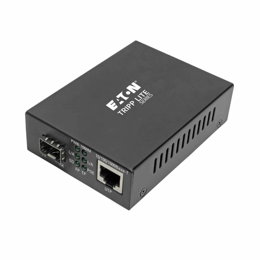 Eaton Tripp Lite Series Gigabit SFP Fiber to Ethernet Media Converter, POE+ - 10/100/1000 Mbps