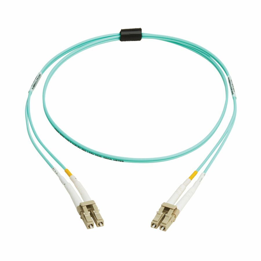 Eaton Tripp Lite Series 10Gb/40Gb/100Gb Duplex Multimode 50/125 OM4 LSZH Fiber Patch Cable (LC/LC), Aqua, 2M (6.6 ft.), TAA