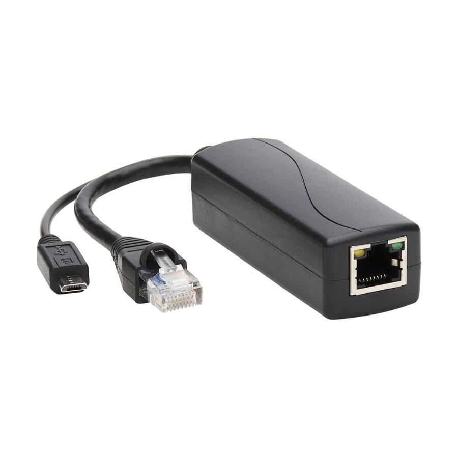 Eaton Tripp Lite Series PoE to USB Micro-B and RJ45 Active Splitter - 802.af, 48V to 5V 1A, Up to 328.08 ft. (100 m)
