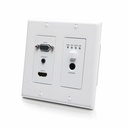 C2G HDBaseT HDMI Extender + VGA, 3.5mm, RS232 and IR over Cat - Dual Gang HDMI Wall Plate Transmitter - 4K 60Hz