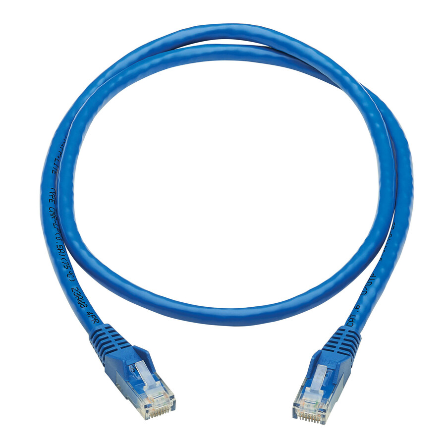 Eaton Tripp Lite Series Cat6 Gigabit Snagless Molded UTP Ethernet Cable (RJ45 M/M), PoE, CMR-LP, Blue, 3 ft. (0.91 m), TAA