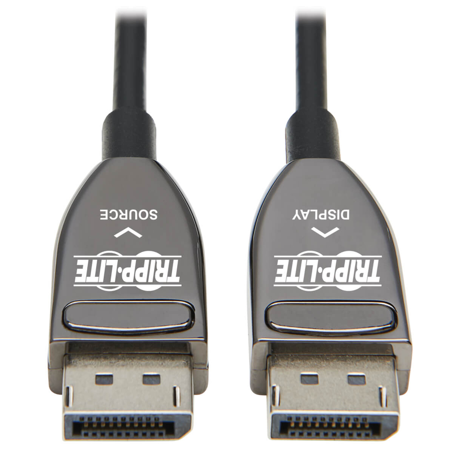 Tripp Lite by Eaton DisplayPort Active Optical Cable (AOC), 8K 60 Hz (M/M), CL3 Rated, Latching Connectors, Black, 15 m (49 ft.)