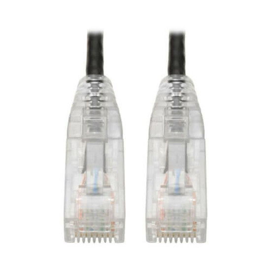 Eaton Tripp Lite Series Cat6 Gigabit Snagless Slim UTP Ethernet Cable (RJ45 M/M), PoE, Black, 6-in. (15.24 cm)