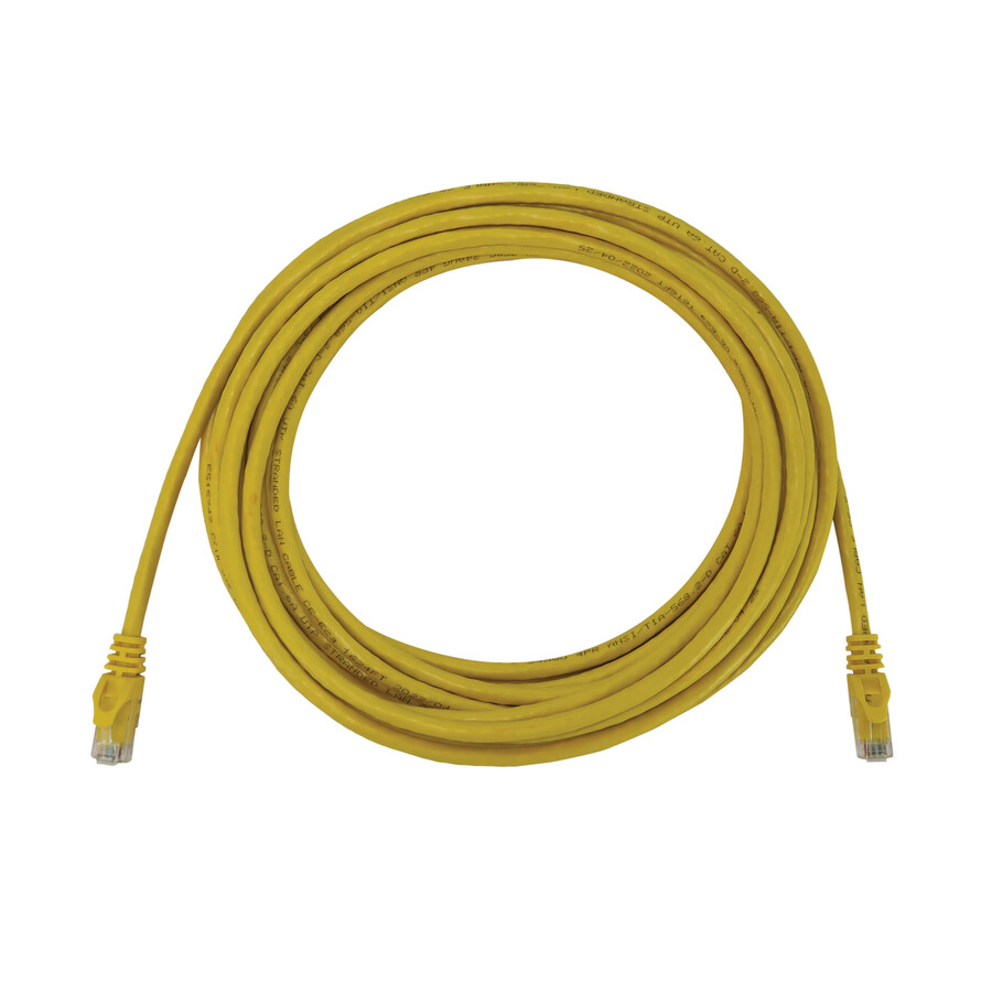 Eaton Tripp Lite Series Cat6a 10G Snagless Molded UTP Ethernet Cable (RJ45 M/M), PoE, Yellow, 25 ft. (7.6 m)