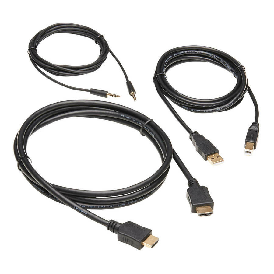 Eaton Tripp Lite Series HDMI KVM Cable Kit - 4K HDMI, USB 2.0, 3.5 mm Audio (M/M), Black, 6 ft. (1.83 m)