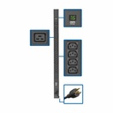 Eaton Tripp Lite Series 3.7kW 208/230V Single-Phase Local Metered PDU - 16 C13 & 4 C19 Outlets, C20/L6-20P Input, 10-ft. (3.05 m) Cord, 40 in. 0U Rack