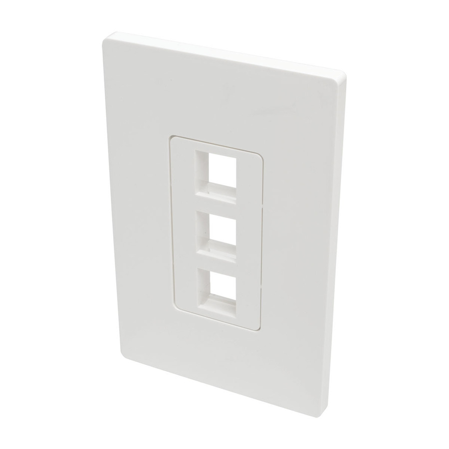 Eaton Tripp Lite Series 3-Port Keystone Single-Gang Faceplate, White, TAA