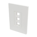 Eaton Tripp Lite Series 3-Port Keystone Single-Gang Faceplate, White, TAA