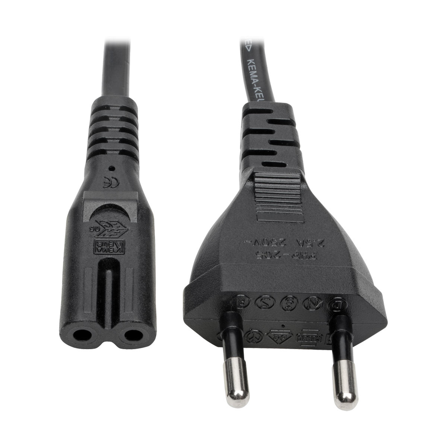 Tripp Lite by Eaton European Computer Power Cord C7 to Schuko 2.5A 250V 18 AWG 6 ft. (1.83 m) Black