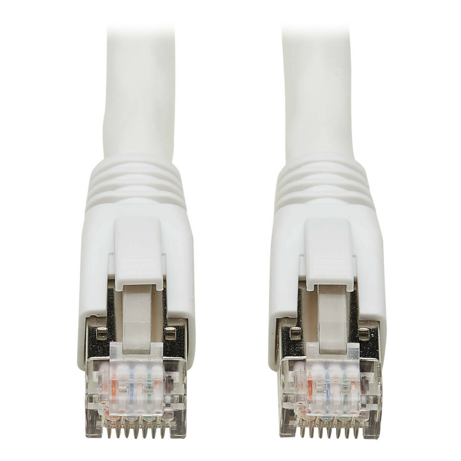 Eaton Tripp Lite Series Cat8 25G/40G-Certified Snagless Shielded S/FTP Ethernet Cable (RJ45 M/M), PoE, White, 40 ft. (12.19 m), TAA
