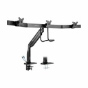Eaton Tripp Lite Series Safe-IT Precision-Placement Triple-Display Desk Clamp/Grommet with premium gas spring arm and Antimicrobial Tape for 17" to 32" Displays