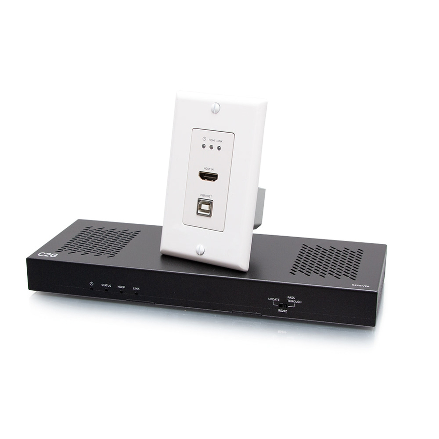 C2G HDMI HDBaseT + USB-B, RS232 Wall Plate Transmitter to Box Receiver Kit
