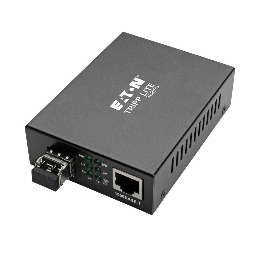 Tripp Lite by Eaton Gigabit Multimode Fiber to Ethernet Media Converter, 10/100/1000 LC, International Power Supply, 850 nm, 550M (1804.46 ft.)