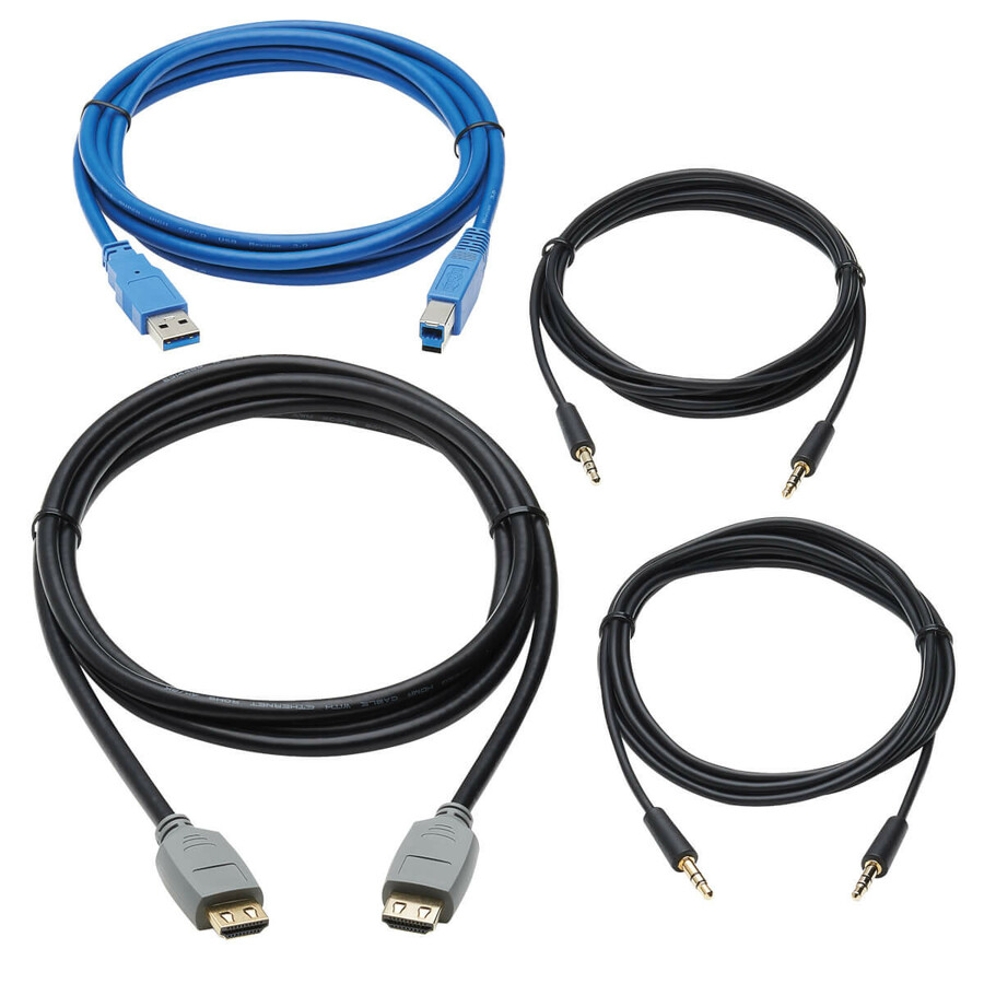 Eaton Tripp Lite Series HDMI KVM Cable Kit for B005-HUA2-K and B005-HUA4 KVM, 4K HDMI, USB 3.2 Gen 1, 3.5 mm, 10 ft. (3.1 m)