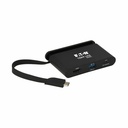 Eaton Tripp Lite Series USB-C Multiport Adapter - 4K HDMI, USB 3.x (5Gbps) Hub Port, Self-Storing Cable, 100W PD Charging, Black