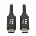 Eaton Tripp Lite Series Thunderbolt 3 Passive Cable (M/M) - 20 Gbps, 5A 100W Power Delivery, 4K/60 Hz, 1M (3.28 ft.), Black