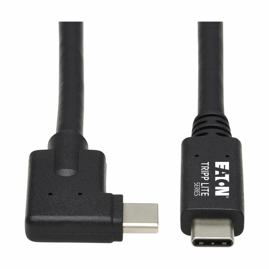 Tripp Lite by Eaton USB-C Cable (M/M) - USB 3.2 Gen 2 (10 Gbps) 5A (100W) Rating Thunderbolt 3 Compatible Right-Angle Plug 1 m (3.3 ft.)