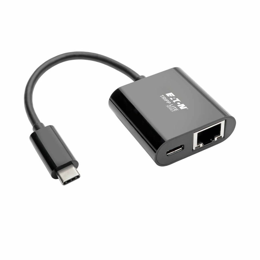 Eaton Tripp Lite Series USB-C to Gigabit Network Adapter with 60W USB-C PD Charging - Thunderbolt 3, Black