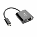 Eaton Tripp Lite Series USB-C to Gigabit Network Adapter with 60W USB-C PD Charging - Thunderbolt 3, Black