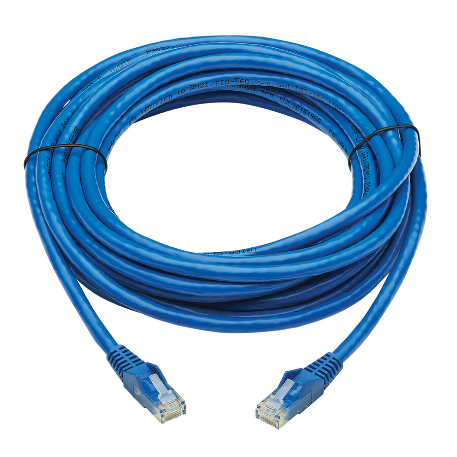 Tripp Lite by Eaton Cat6 Gigabit Snagless Molded UTP Ethernet Cable (RJ45 M/M) PoE CMR-LP Blue 20 ft. (6.09 m)