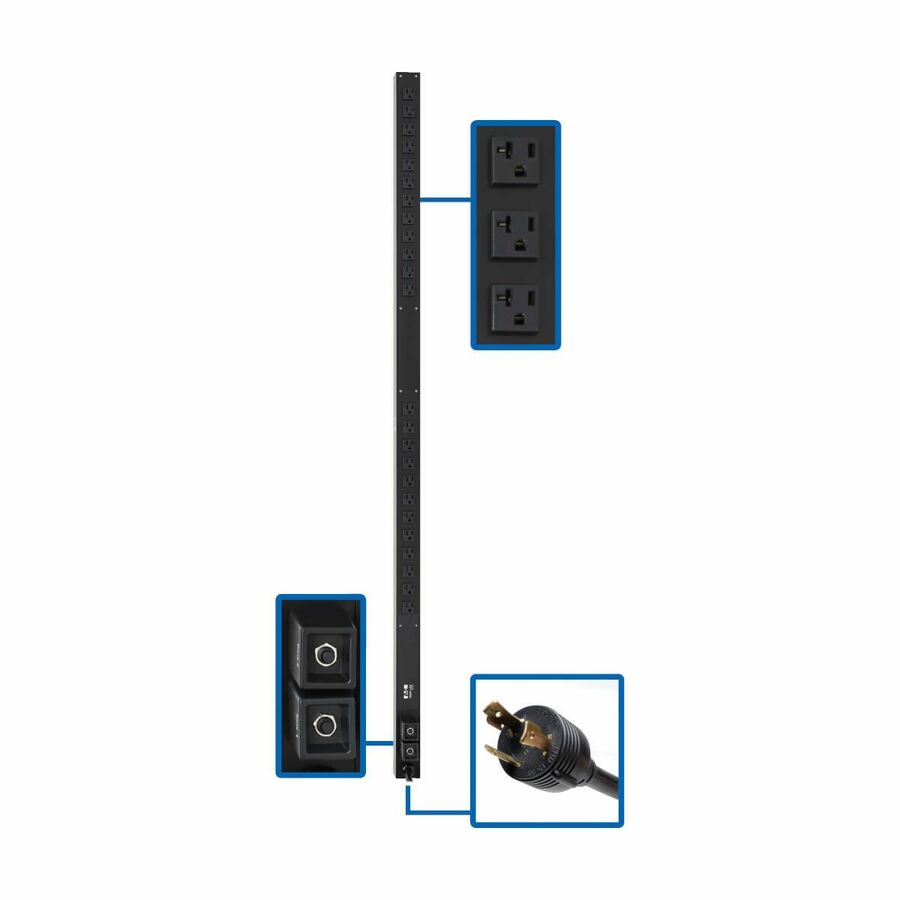 Tripp Lite by Eaton PDU 2.9kW 120V Single-Phase Basic PDU - 24 NEMA 5-15/20R Outlets L5-30P Input 10 ft. Cord 63.75 in. 0U Rack