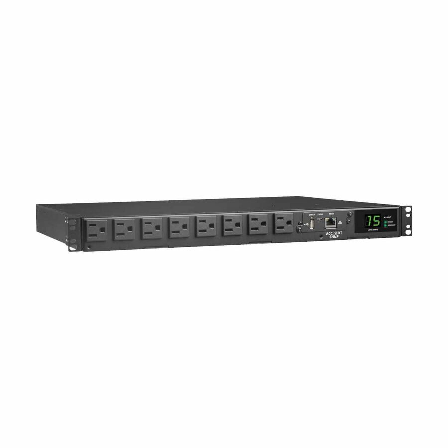 Tripp Lite by Eaton PDU 1.44kW 120V Single-Phase ATS/Monitored PDU - 8 NEMA 5-15R Outlets Dual 5-15P Inputs 12 ft. Cords 1U TAA