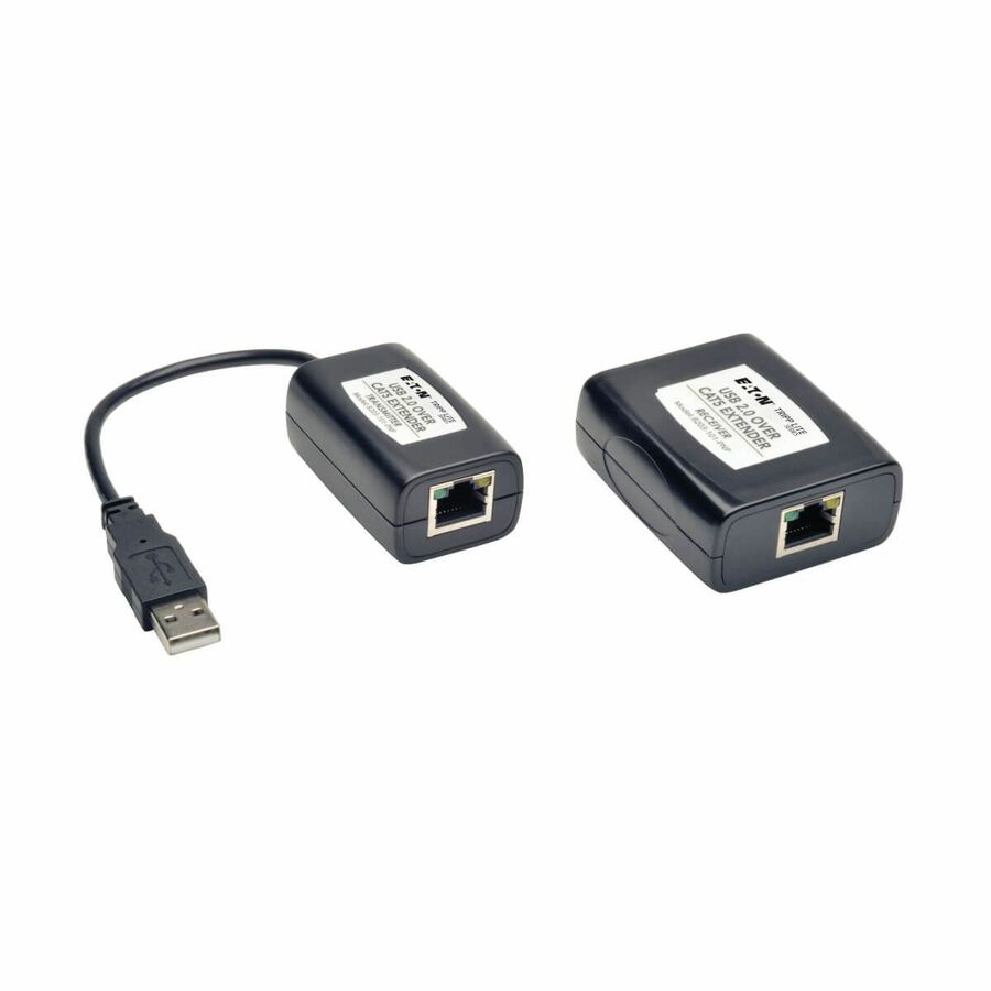 Tripp Lite by Eaton 1-Port Plug-and-Play USB 2.0 over Cat5/Cat6 Extender Kit Transmitter & Receiver USB up to 164.04 ft. (50M) TAA