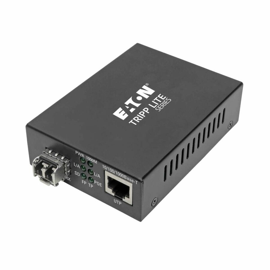 Tripp Lite by Eaton Gigabit Multimode Fiber to Ethernet Media Converter POE+ - 10/100/1000 LC 850 nm 550M (1804.46 ft.)