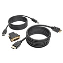 Tripp Lite by Eaton 6ft HDMI DVI USB KVM Cable Kit USB A/B Keyboard Video Mouse 6'