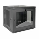 Tripp Lite by Eaton SmartRack 10U Low-Profile Switch-Depth Wall-Mount Small Rack Enclosure Clear Acrylic Window Hinged Back