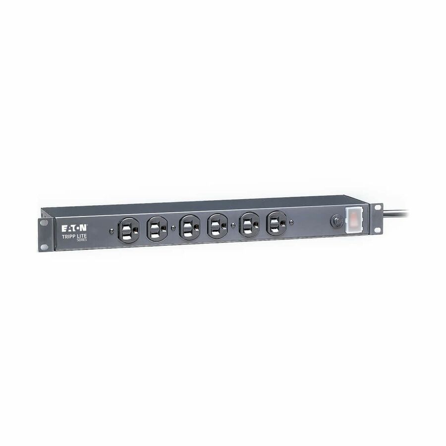 Tripp Lite by Eaton 1U Rack-Mount Network Server Power Strip 120V 15A 6-Outlet (Front-Facing) 15 ft. (4.57 m) Cord