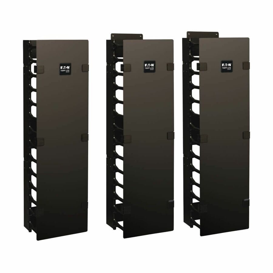 Tripp Lite by Eaton SmartRack 6-in. (15.24 cm) Wide High Capacity Vertical Cable Manager - Double finger duct with cover