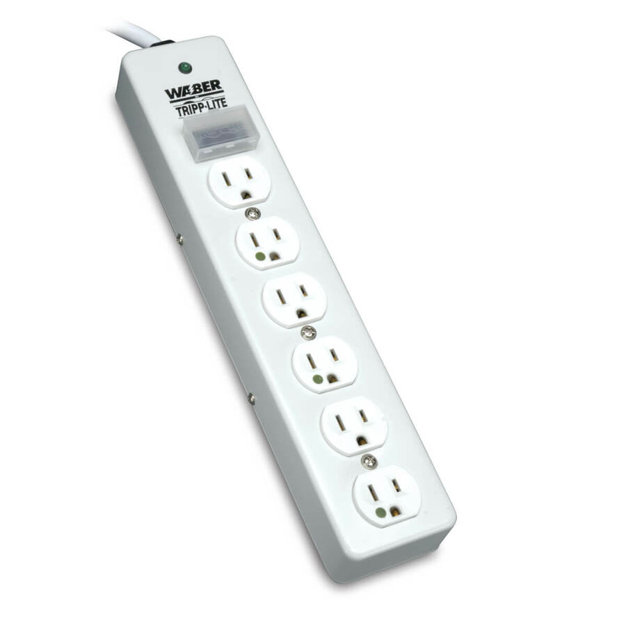 Eaton Tripp Lite Series Hospital-Grade Surge Protector with 6 Hospital-Grade Outlets, 10 ft. (3.05 m) Cord, 1050 Joules, UL 1363, Not for Patient-Care Rooms