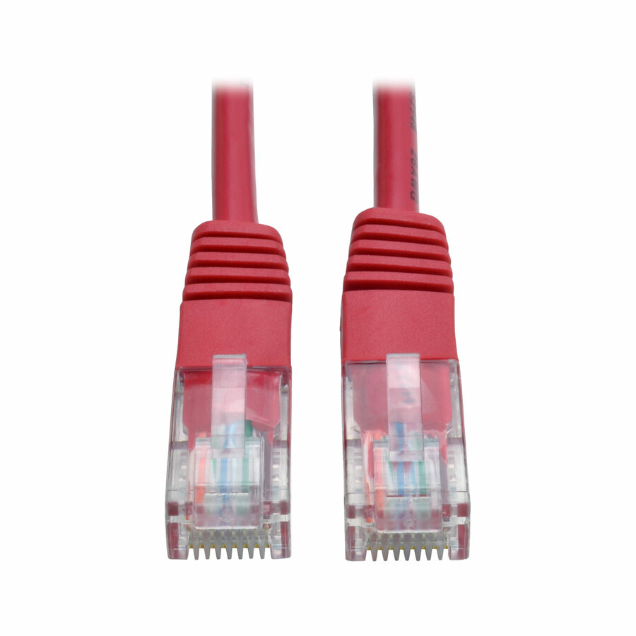 Eaton Tripp Lite Series Cat5e 350 MHz Molded (UTP) Ethernet Cable (RJ45 M/M), PoE - Red, 7 ft. (2.13 m)