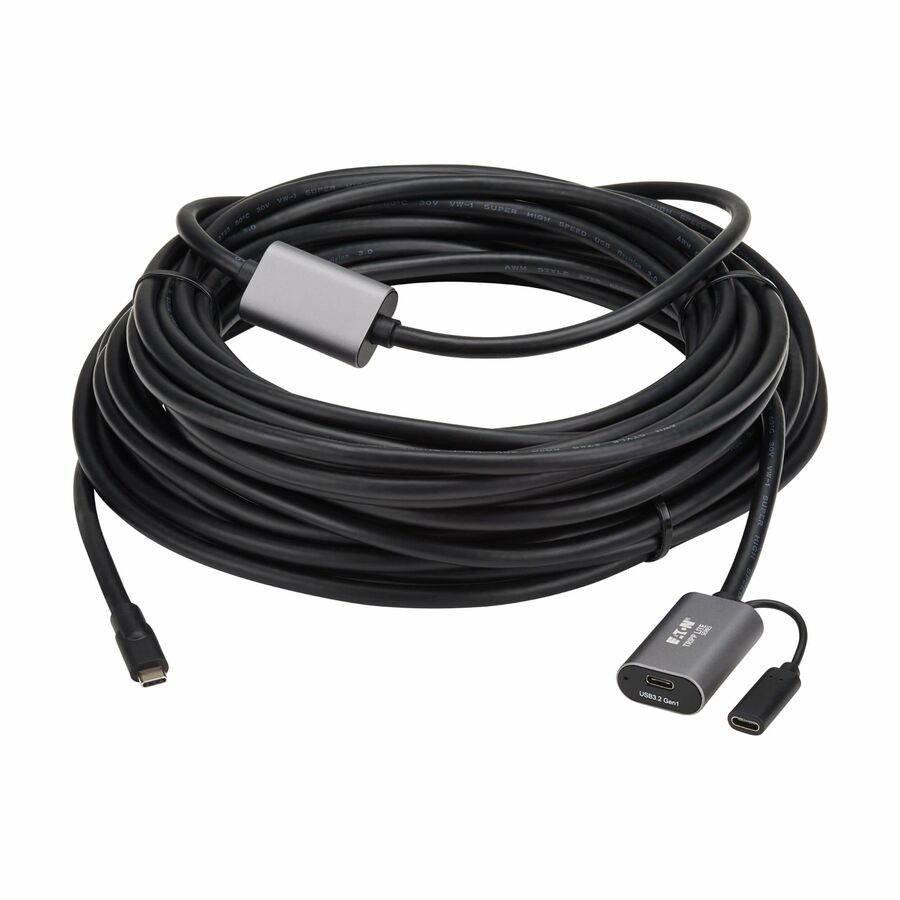 Tripp Lite series USB 3.2 Gen 1 Active Extension Cable w USB-C Charging USB-C to USB-C M/F 5 Gbps Data Only, 15M