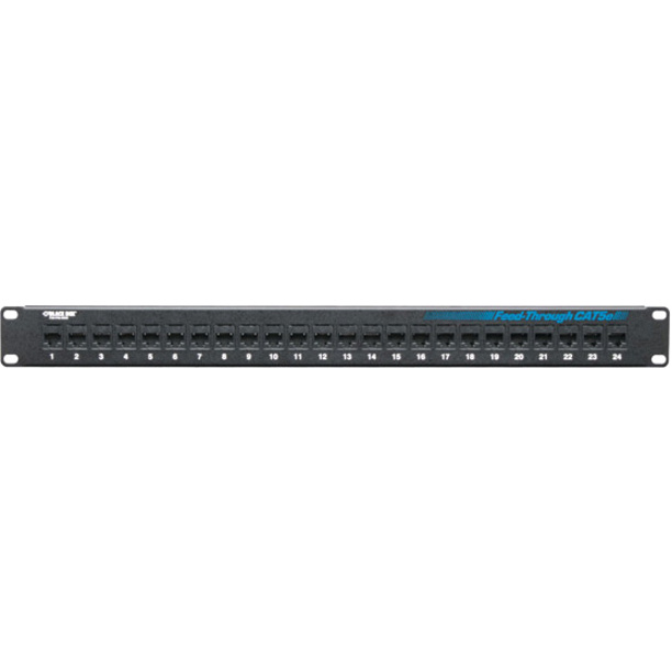 Black Box Feed-Through 24 Port Cat 5e Network Patch Panel