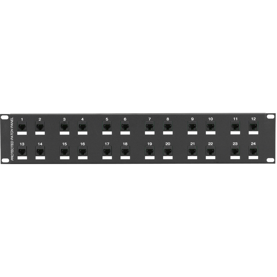 Black Box CAT6 Surge-Protected Patch Panel - 2U, 24-Port