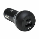 Eaton Tripp Lite Series Dual-Port USB Car Charger with 39W Charging - USB-C (27W) PD 3.0, USB-A (12W), Black