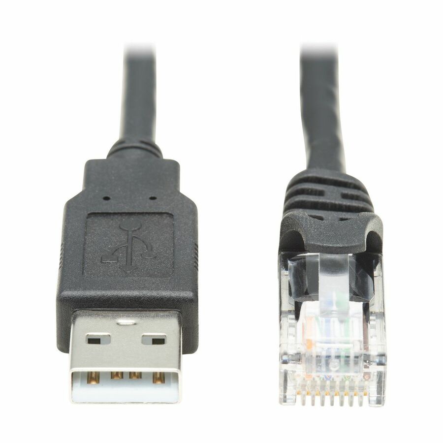 Tripp Lite by Eaton USB-A to RJ45 Rollover Console Cable (M/M) - Cisco Compatible 250 Kbps 15 ft. (4.57 m) Black