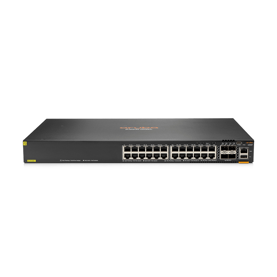 HPE 6300F 24-port 1GbE Class 4 PoE and 4-port SFP56 Switch