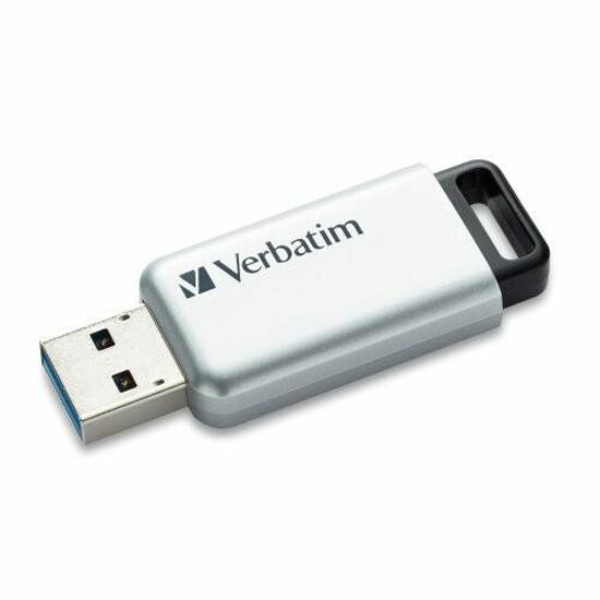 Verbatim 64GB Store 'n' Go Secure Pro USB 3.0 Flash Drive with AES 256 Hardware Encryption - Silver